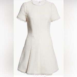 Cinq à Sept - Nova Tweed Fit & Flare Dress - Size 0 - Gardenia ( Ecru )